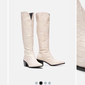 White croc cowboy boots